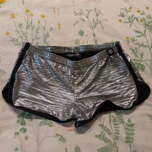 Betabrand Silver Disco 🪩 Shorts M/Medium